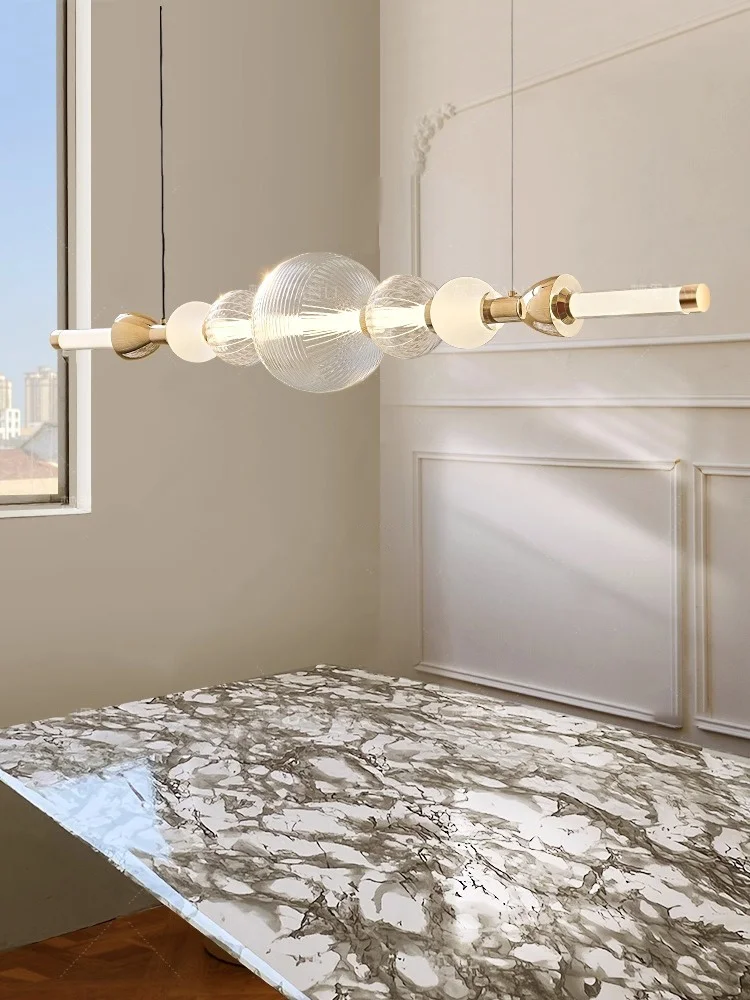 

French style luxury restaurant pendant light Italian long glass bar counter pendant light