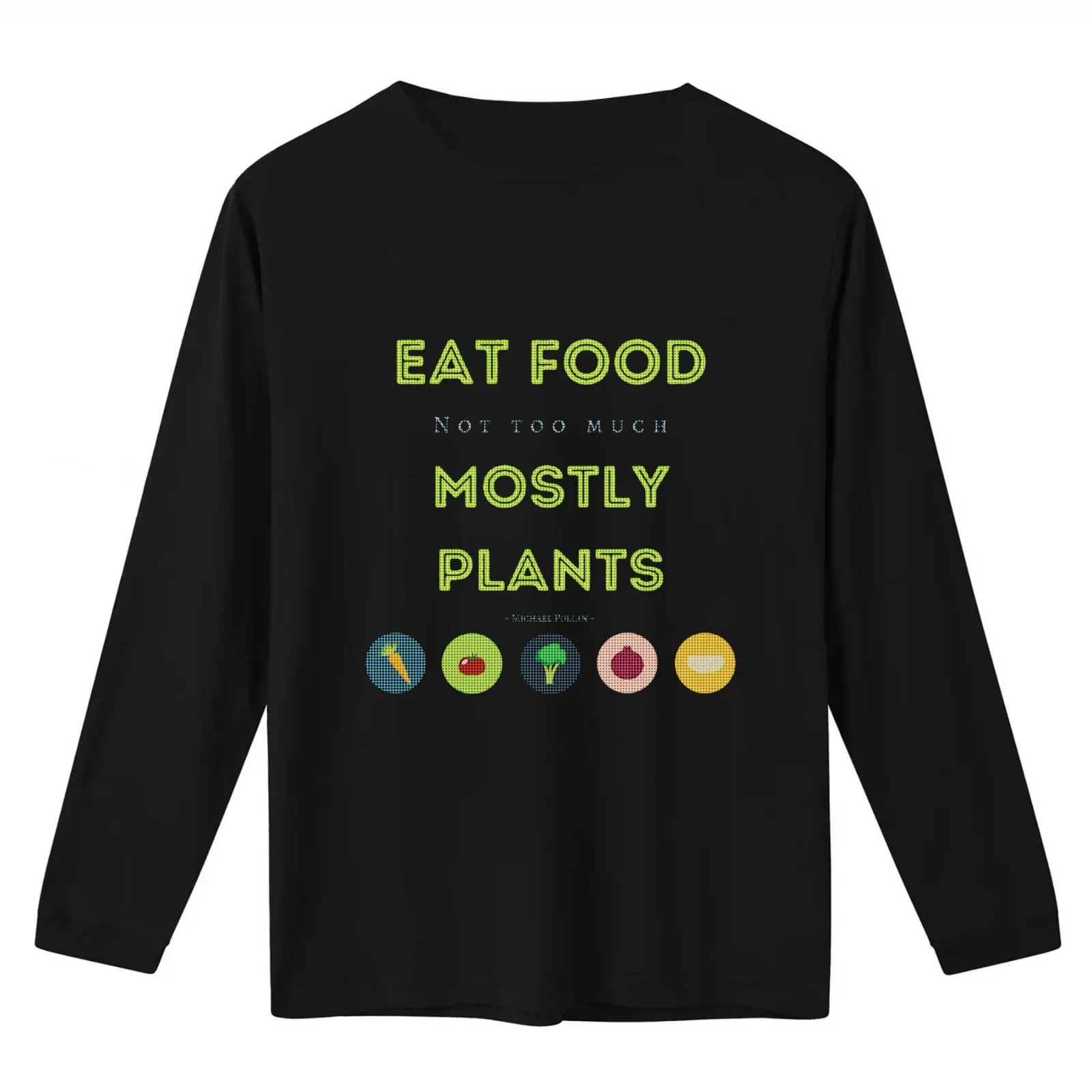 Eat Food Not Too Much Mostly Plants T-Shirt Summer Casual Cotton Tee Oversized Streetwear Tops Vintage Graphic Print