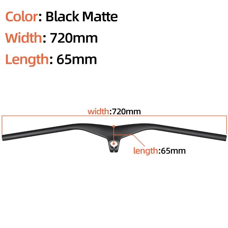 BXT-Carbon Fiber Integrated Handlebar for Bike, MTB Handlebar