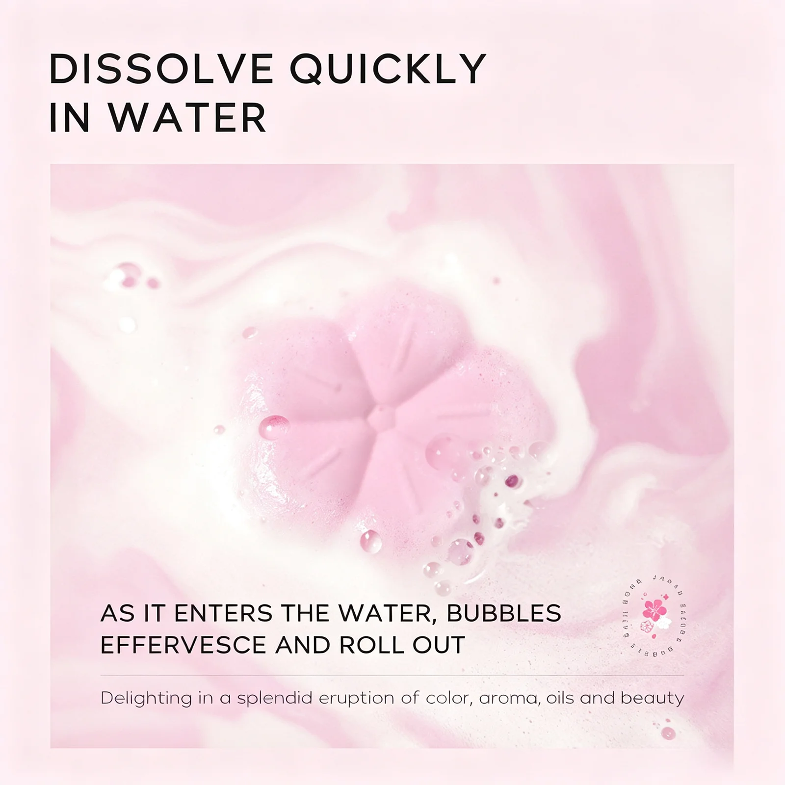 LAIKOU Japan Sakura Flower Shaped Bath Fizzer 30g Moisturizing Smooth Skin Bubble Bath Spa Shower