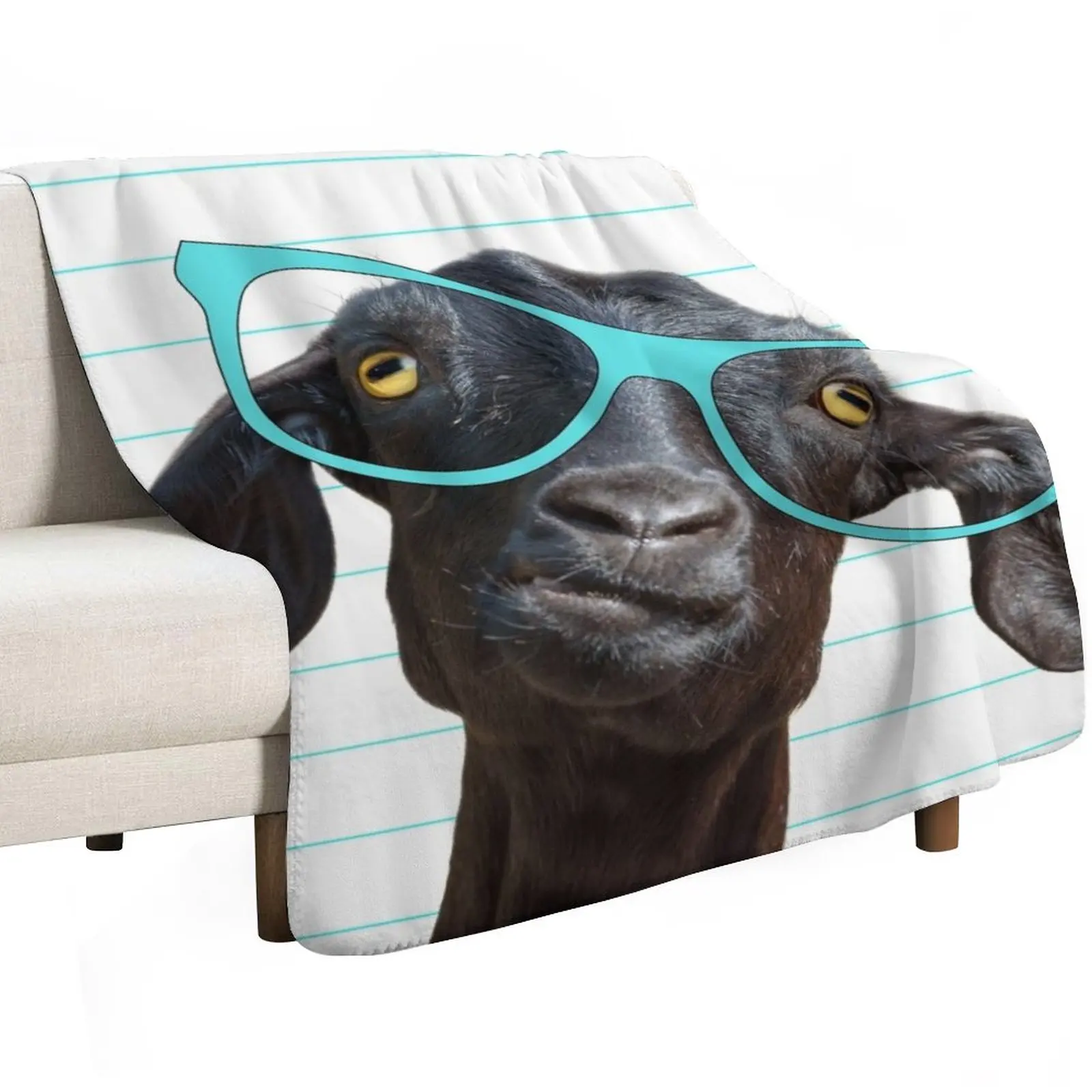 Smarty Goat Throw Blanket Hair halloween Sofa Hairy Furry heavy to sleep Blankets