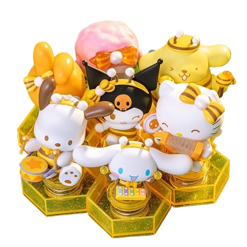 

MINISO Genuine Sanrio Blind Box Bee Concert Series Model Kawaii Children Toys Holiday Gift Mystery Box Anime Tabletop Decoration