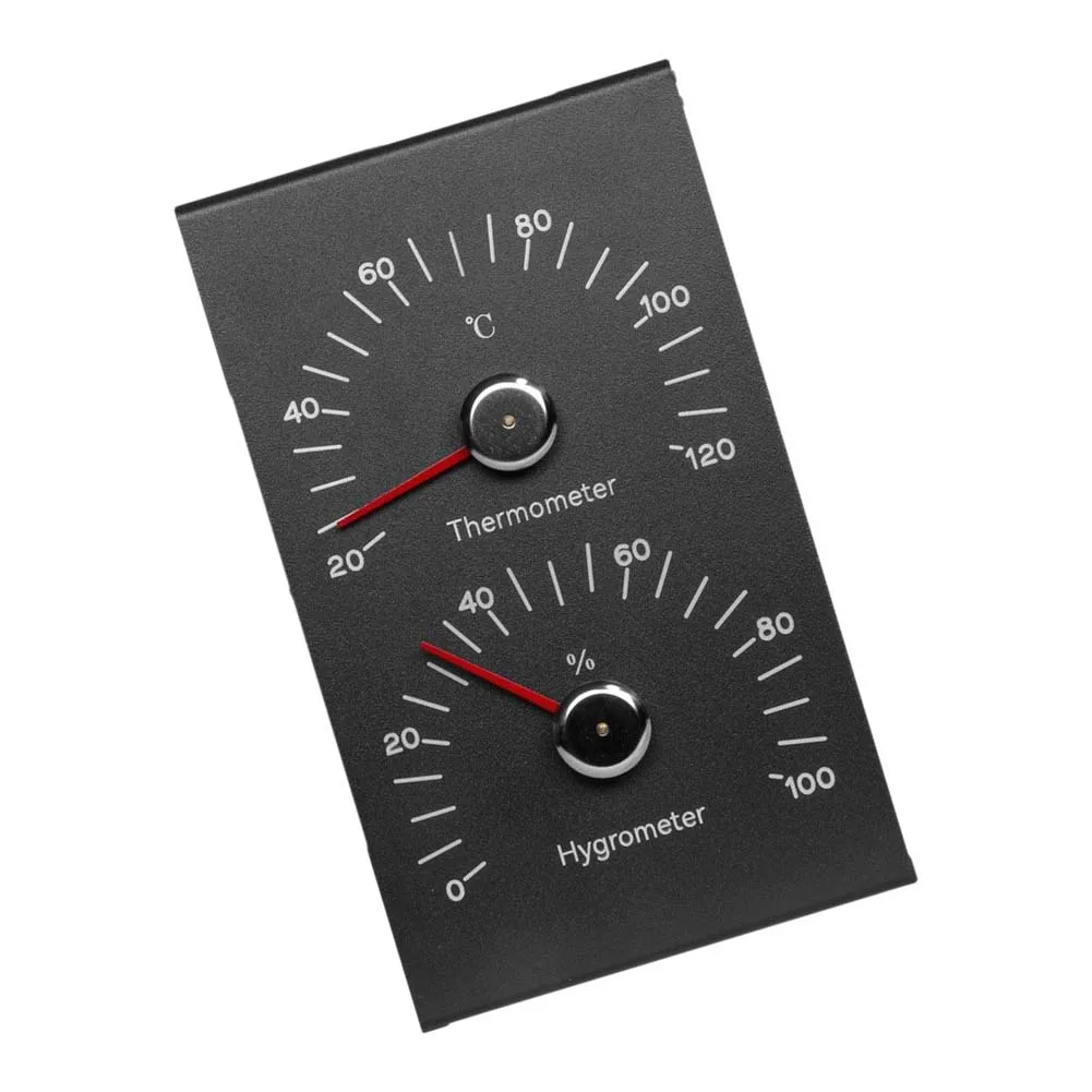 Sauna Room Wall Mounted Thermometer Hygrometer Analog Type for High Temperature Resistance in Steam and Bath Areas