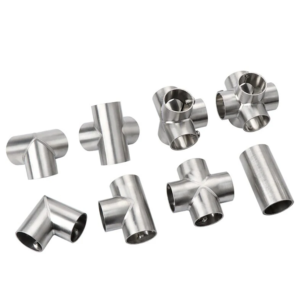  1-10Pcs Stainless Steel Pipe Connector 4/5/6 Way Pipe Fittings 19-32mm Connector Drying Rack Accessories Furniture Hardware