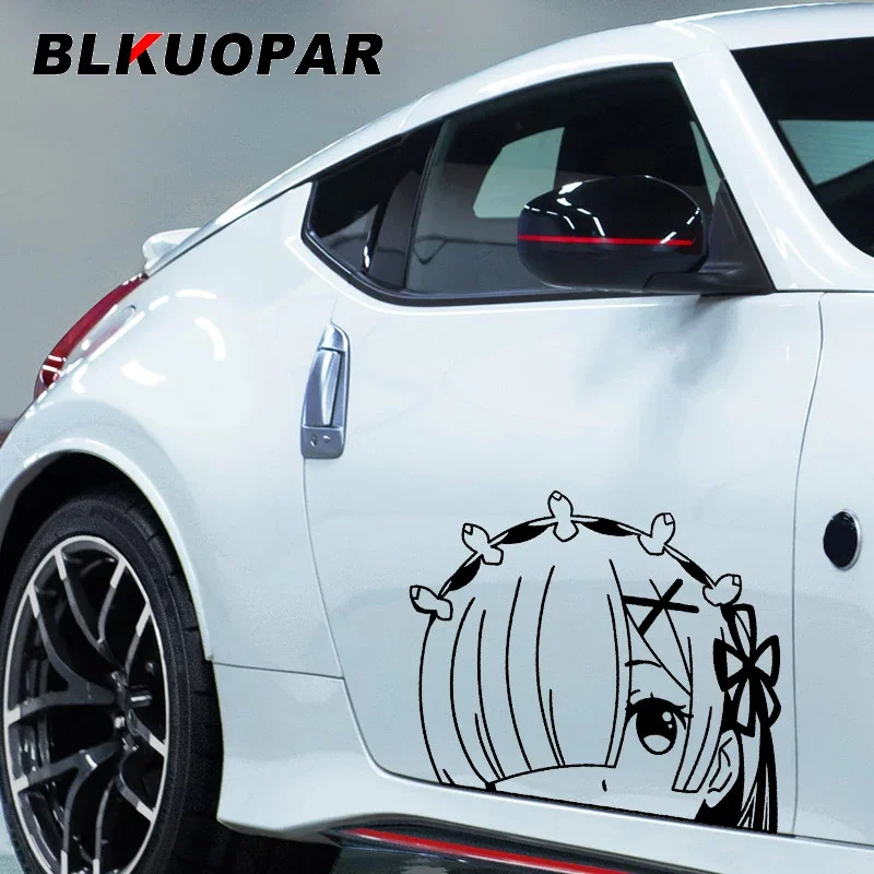 

BLKUOPAR 43 см x 33,2 см для Rem Re Zero, автомобильные наклейки, окклюзия, царапины, вырезанная наклейка, виниловая автомобильная пленка, креативная индивидуальная графика