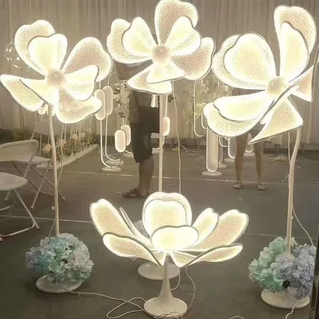 New wedding props luminous peony lighting background road lead LED light strip road lead welcome area window layout