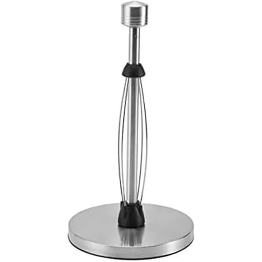 Perfect Tear Low Profile Stainl Steel Countertop Paper Towel Holder One Handed Pull No Unraveling Weighted Base to Prevent Tipp