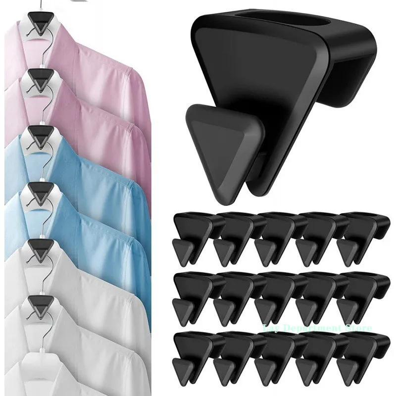 

Triangles Clothes Hanger Connector Hooks Closet Clothes Hooks Rack Space Saving Cascading Plastic Wardrobe Coat Organizer Holder