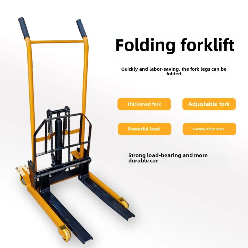 200Kg Load-bearing Forklift Foldable Light Truck Raiser Small Push Loader