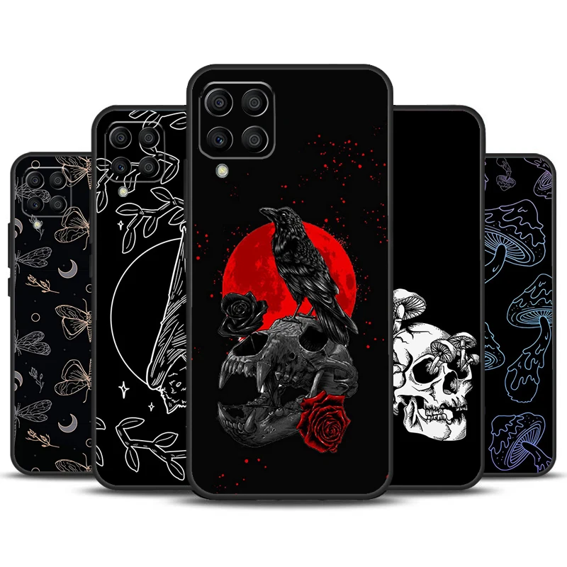 Skull Gothic Creepy Pastel Goth Case For Samsung Galaxy M12 M32 M52 M13 M23 M33 M53 M14 M34 M54 M20 M30s M31s M31 M51 Cover