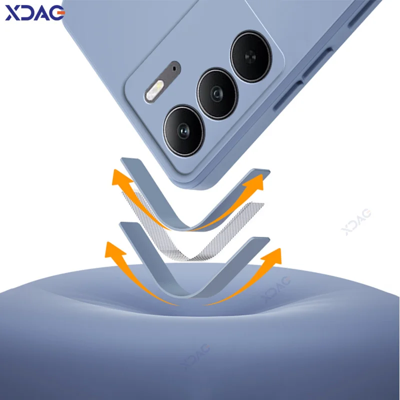 Luxury Candy Cellphones Cases for Realme 14X Camera Protection Realme14X RMX5020 Soft Fashion Cover Square Liquid Silicone Armor