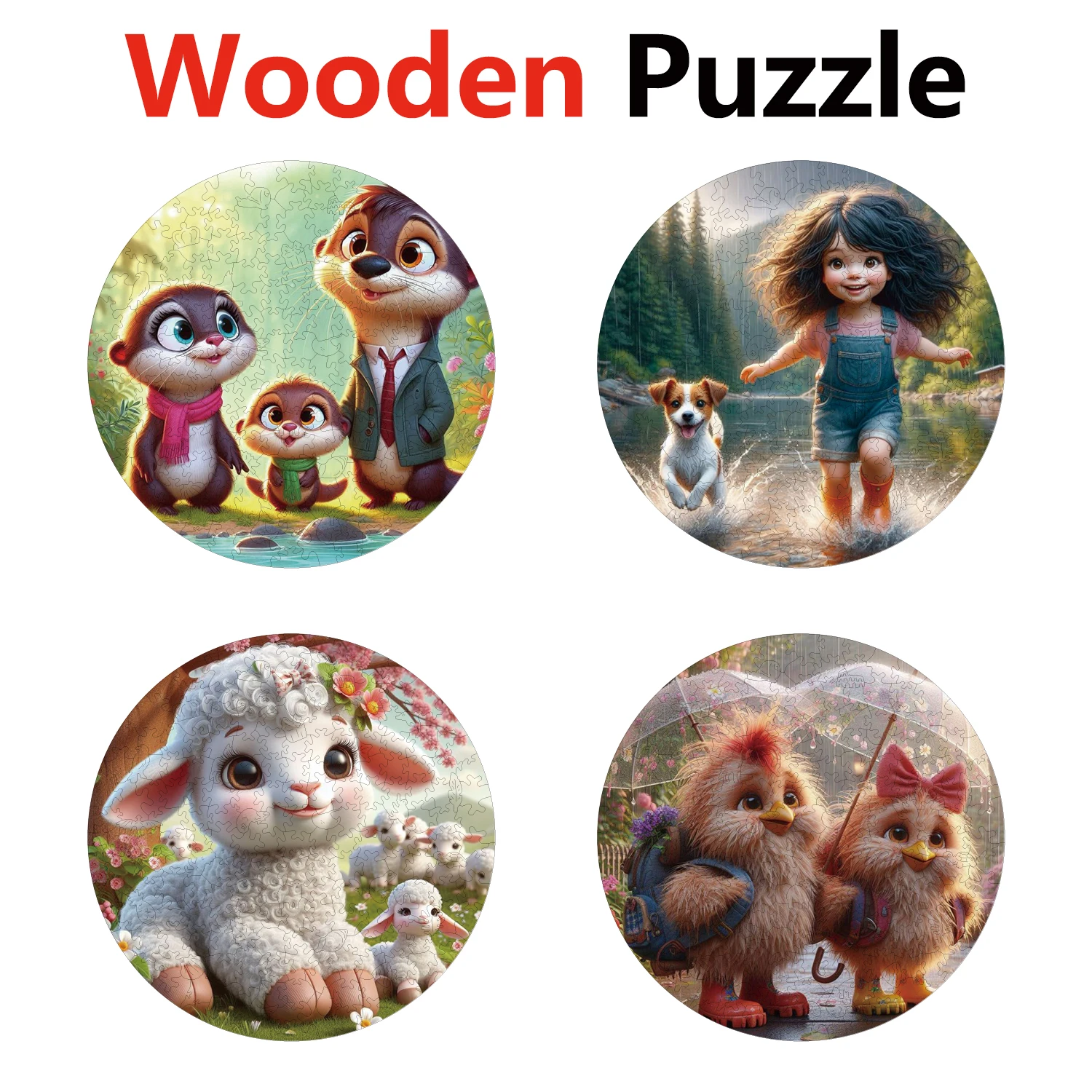 

Mouse Girl Sheep Duck Animal Puzzles High Quality Jigsaw Puzzle Wooden Puzzle Best Christmas Gift