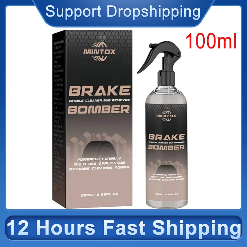 Stealth Brake Bomber 100ml Powerful Brake Cleaner Spray Can With Sponge And Wipe Effective Brake Dust Remover Quite Brake Clean