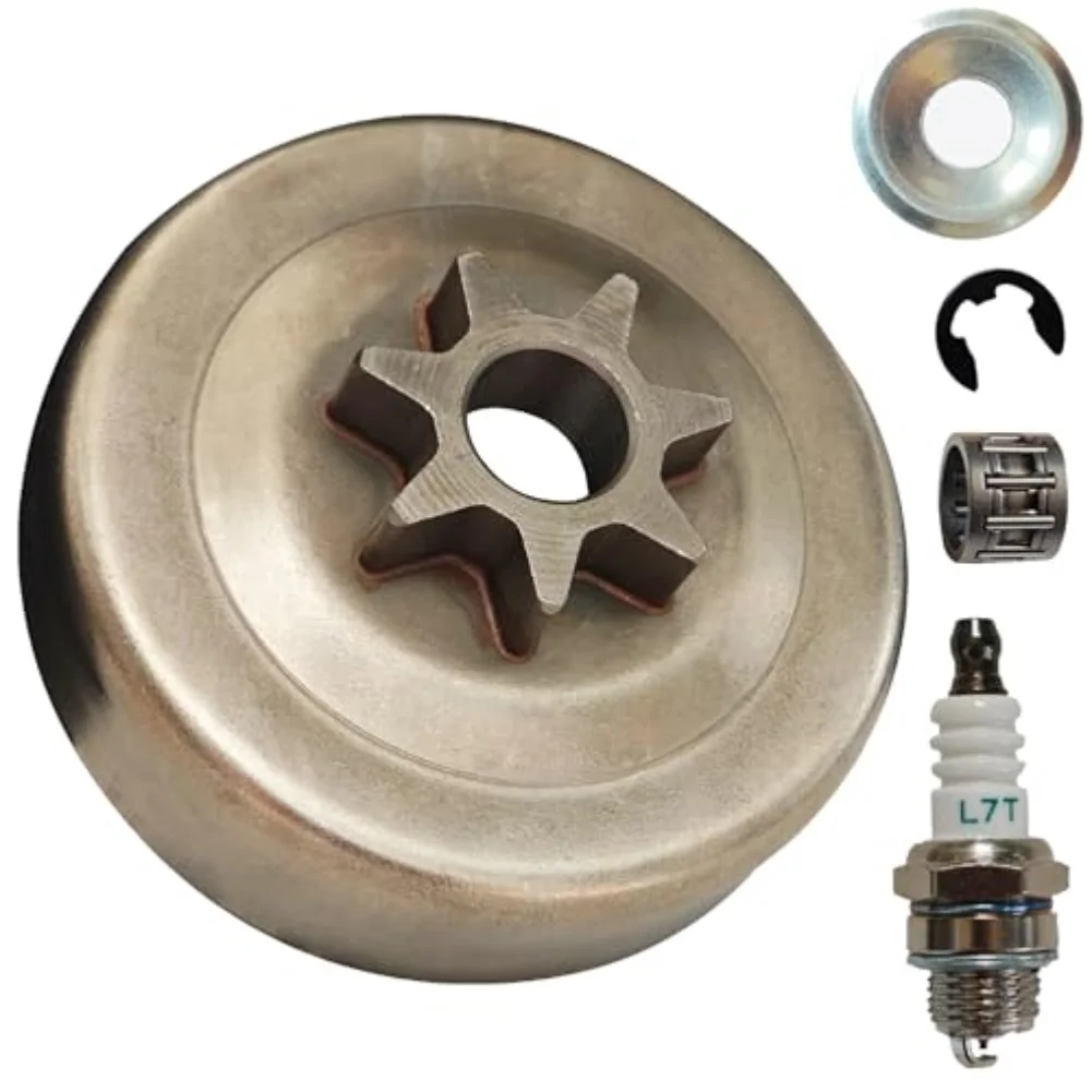 2Pcs Clutch Drum Sprocket Kit .325 7T For MS261 MS271 MS291 Replacement Parts Metal Bearing Washer Set