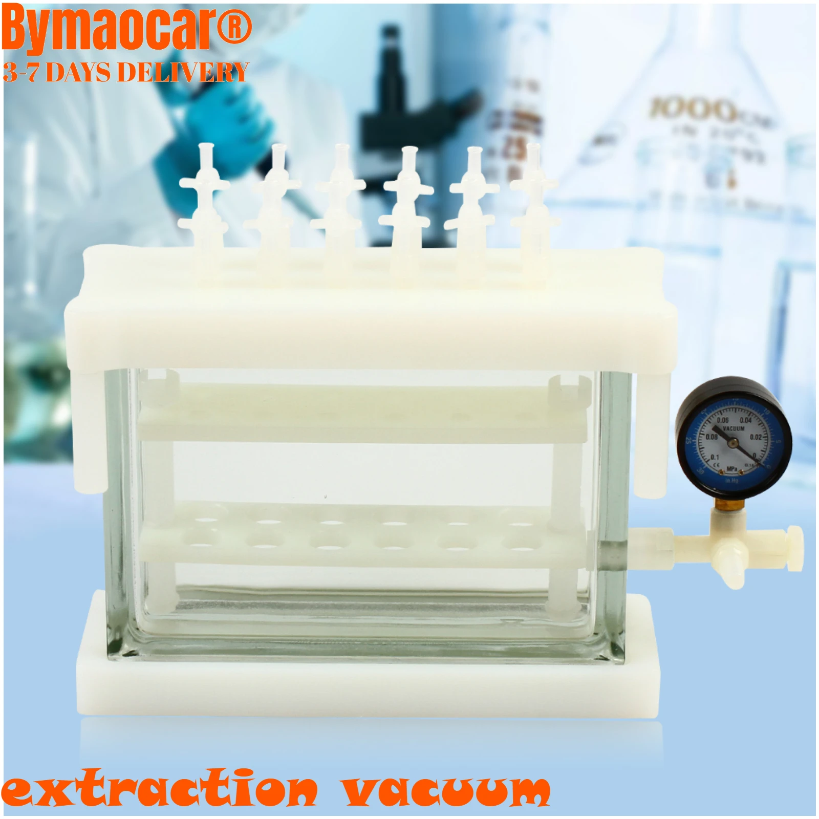 12 Position Solid Phase Extraction - Apparatus Sample Pretreatment Analysis Vacuum Manifold Kit 24-Channel E for Lab + 2 Shelves
