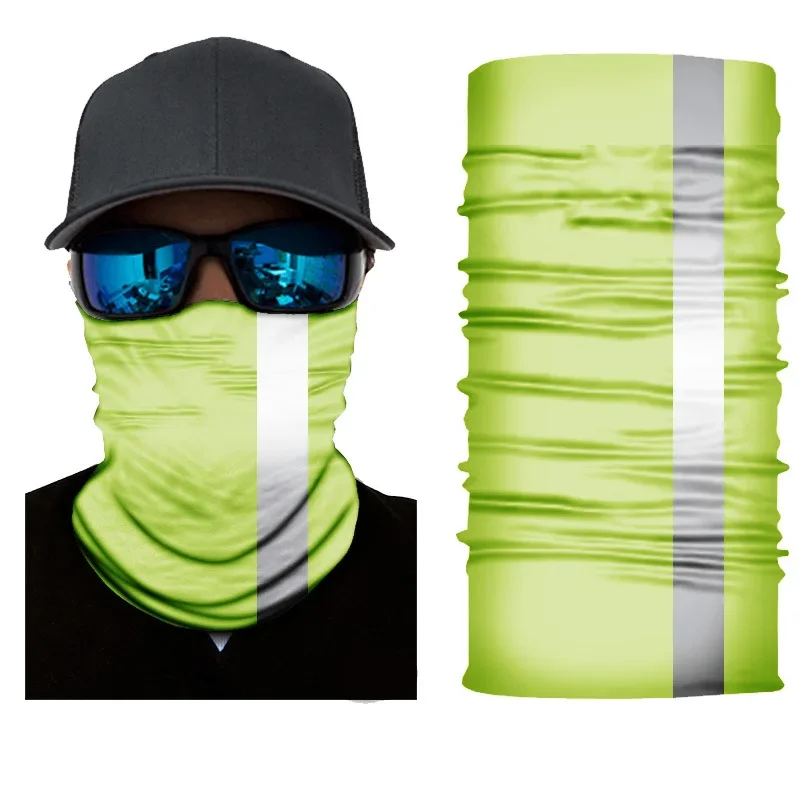 Reflective Night Cycling Tube Bandana Outdoor Motorcycle Riding Face Mask Multifunction Sports Anti-UV Windproof Magic Scarf