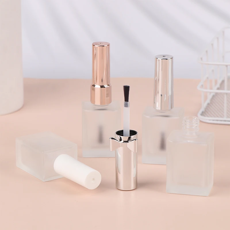 15 مللي زجاجة طلاء أظافر مستديرة فارغة مع فرشاة محمولة حاوية فنية للأظافر زجاجات زيت أظافر زجاجية مقاومة للضوء