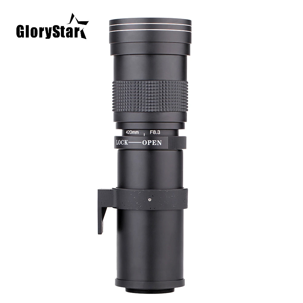 420-800mm F/8.3-16 Super Telephoto Lens Manual Zoom Lens +T2 Adaper Ring for Canon DSLR Cameras EF EF-S Mount Lens