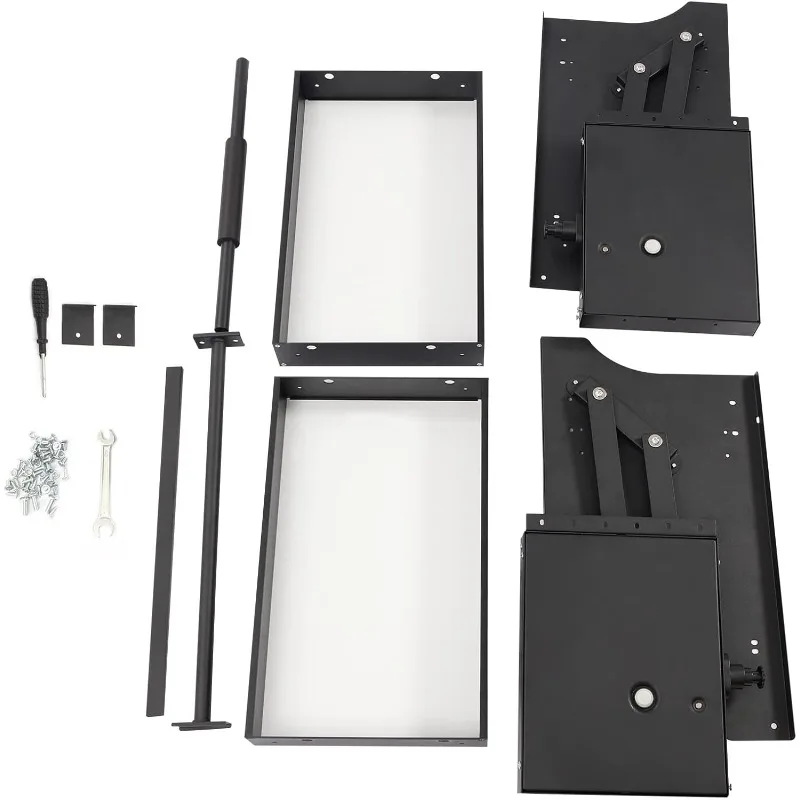 ダウンシェルフ、2段式ハイキャビネットプルダウンシェルフキャビネットオーガナイザー、キッチンキャビネットプルダウンシェルフ、頑丈な壁掛け式