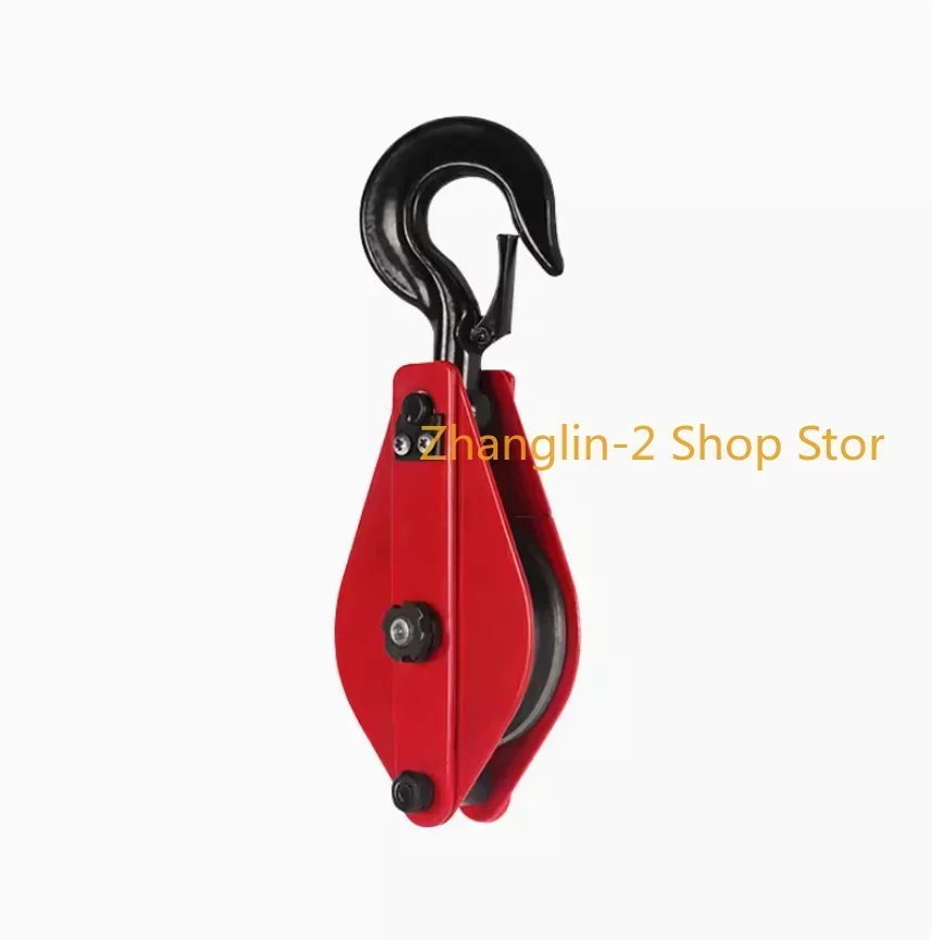 Wire Rope Heavy Duty Pulley Block Hanging Towing Wheel Single Crane Swivel Iron Roller Fitness Towing Wheel Replacement