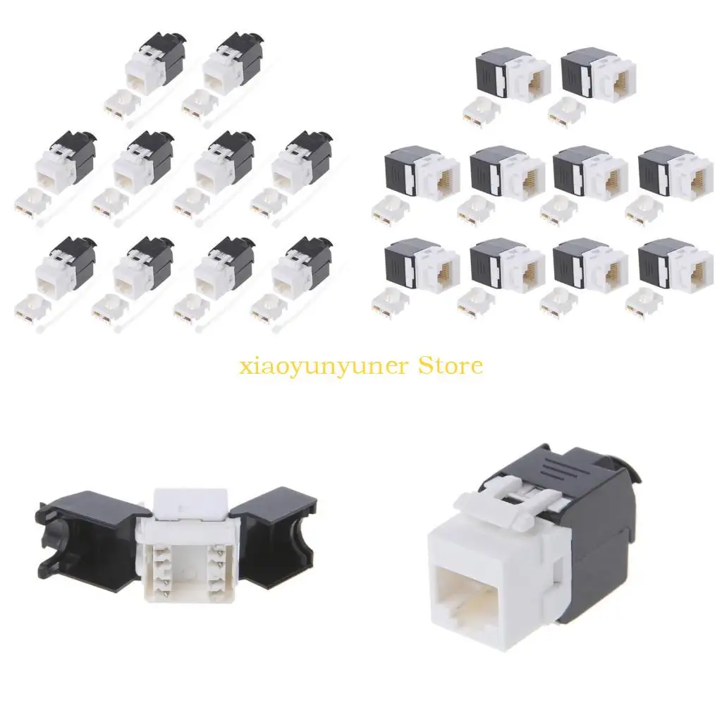 

P9JB 10pcs без инструментов Cat6 Module rj45 разъемы, кабельный адаптер компьютерного кабеля