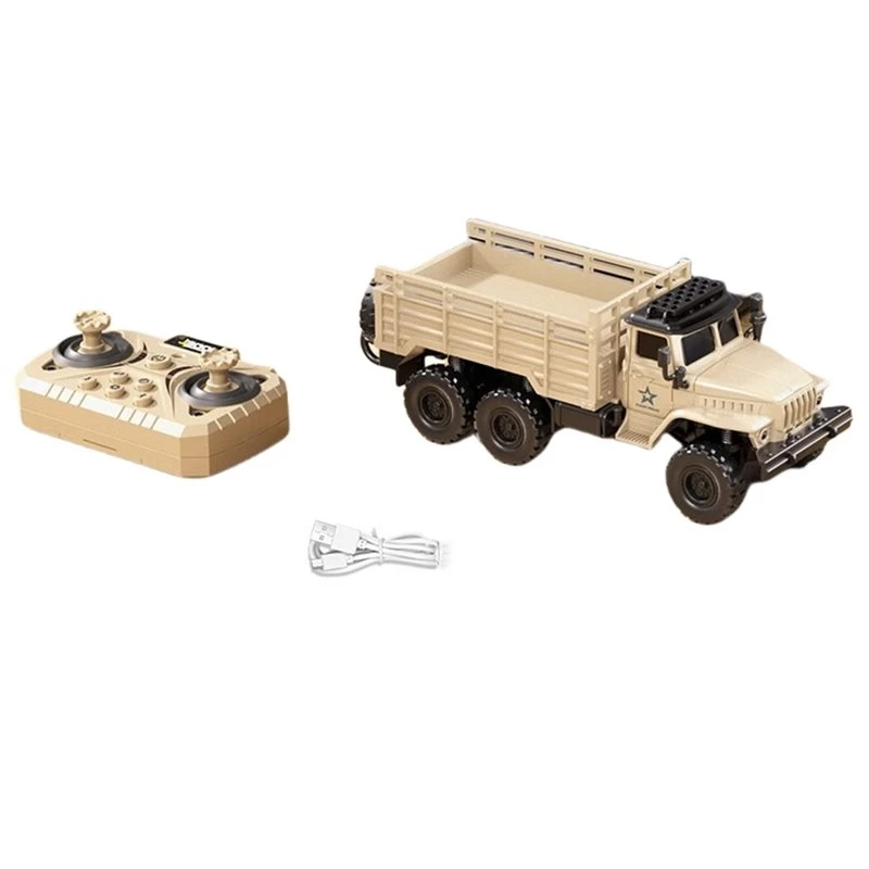 Best-Desktop Mini Alloy Remote Control Card 1:64 Scale Four-Wheel Drive Six-Wheel Transport Vehicle Simulated Model Toy 8D