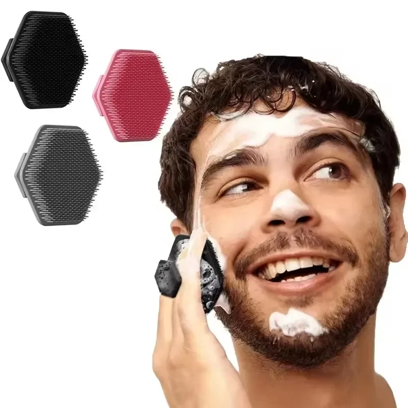 Cepillo de Limpieza Facial de Silicona, Exfoliante, Masajeador Manual, Herramienta para el Cuidado de la Piel y la Barba