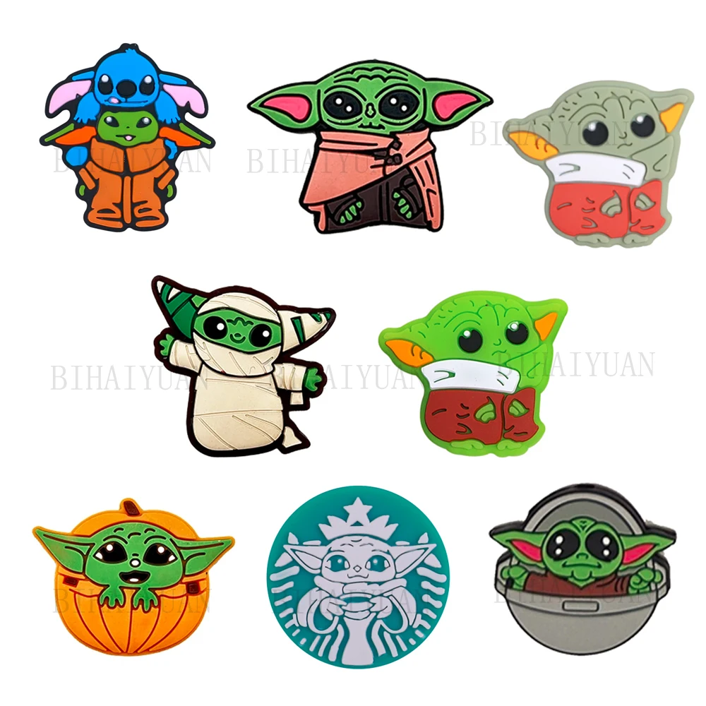 10pcs cartoon star wars baby yoda Silicone focal Beads For Jewelry Making DIY Nipple Chain Bead Pen Handmade Accessories