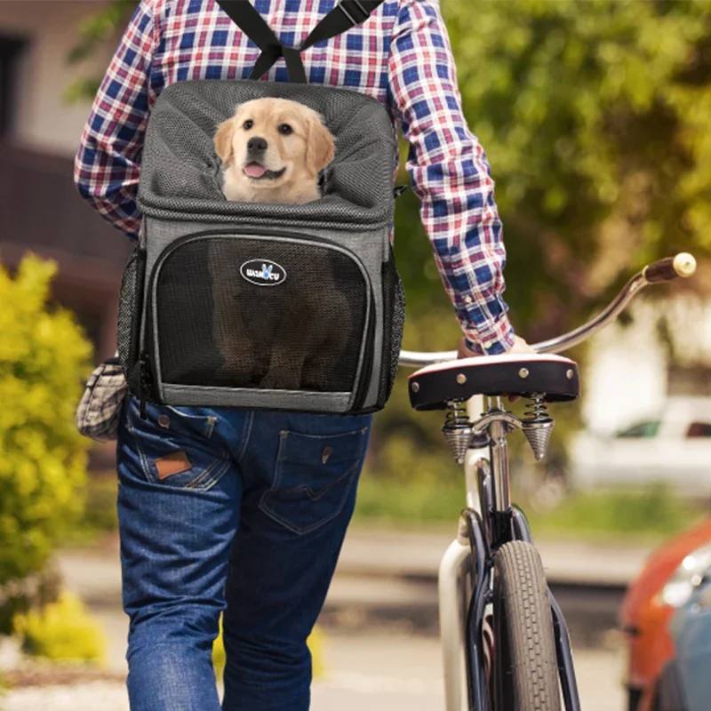 Detachable Bike Basket Breathable Pet Bicycle Carrier Scratch-Resistant Dog Bike Basket Foldable Cat Bicycle Basket Handheld