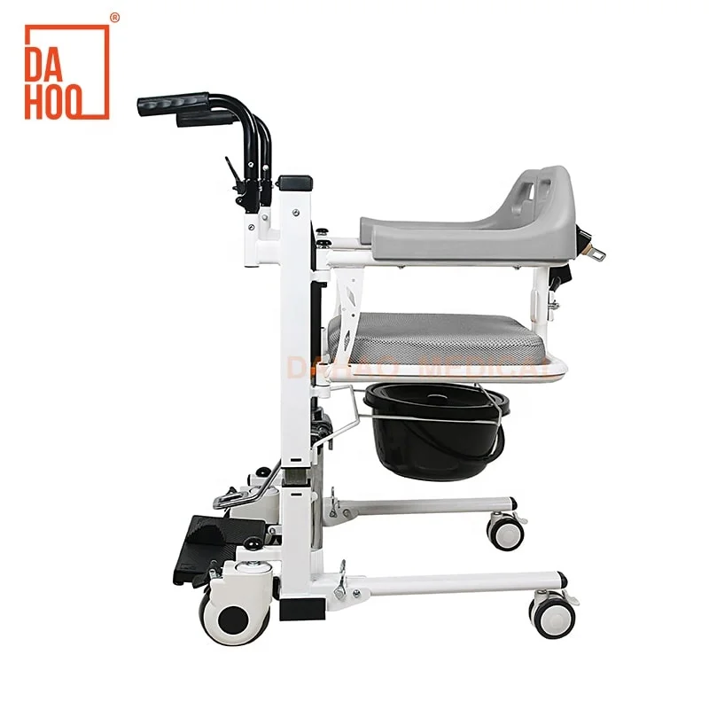 Portable Multi Function Transit Lift Wheelchair Hydraulic Disabled Medic Bathroom Transfer Patient Chair with Commode