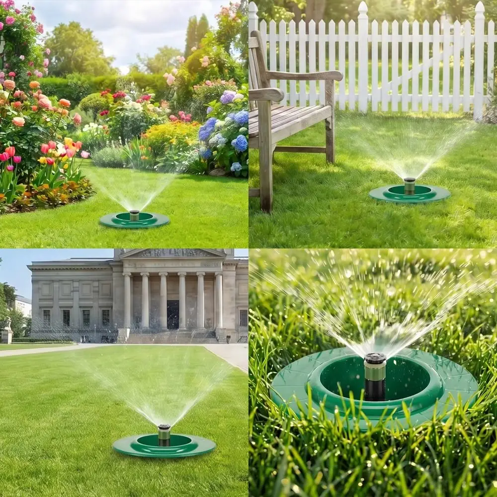 6 Pcs Plastic Sprinkler Head Protector Adjustable Depth Round Sprinkler Donut Guards Dust Proof Easy Install