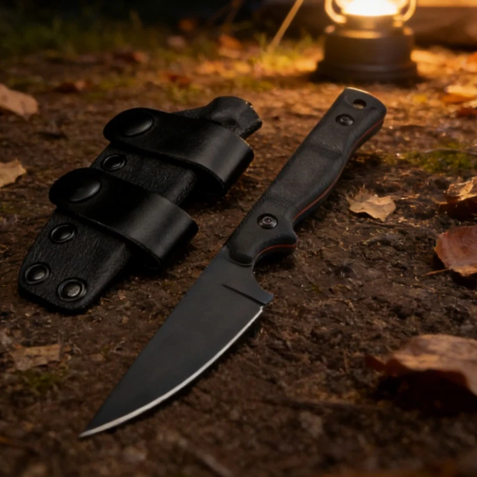 

Street Scalpel 2.0 Fixed Blade Knife Black G10 Handle with K Sheath Compact Outdoor Knives Tactical Rescue Emergency Multi-tools