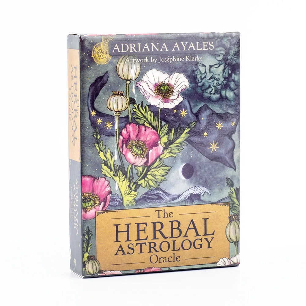 Herbal Astrology Oracle Board Game Deck 55 Cards for Alchemizing Ancient Plant Healing and Astrological Wisdom 10.4x7.4cm