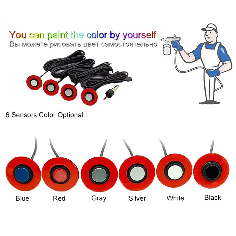 3X реверсивный радар-датчик, зонд, зуммер, общие автомобильные принадлежности