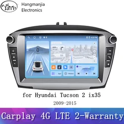 hangmanjia Android14 Wireless CarPlay Android Auto Radio for Hyundai ix35 Tucson 2 LM 2009-2015 4G Car Multimedia GPS no din dvd