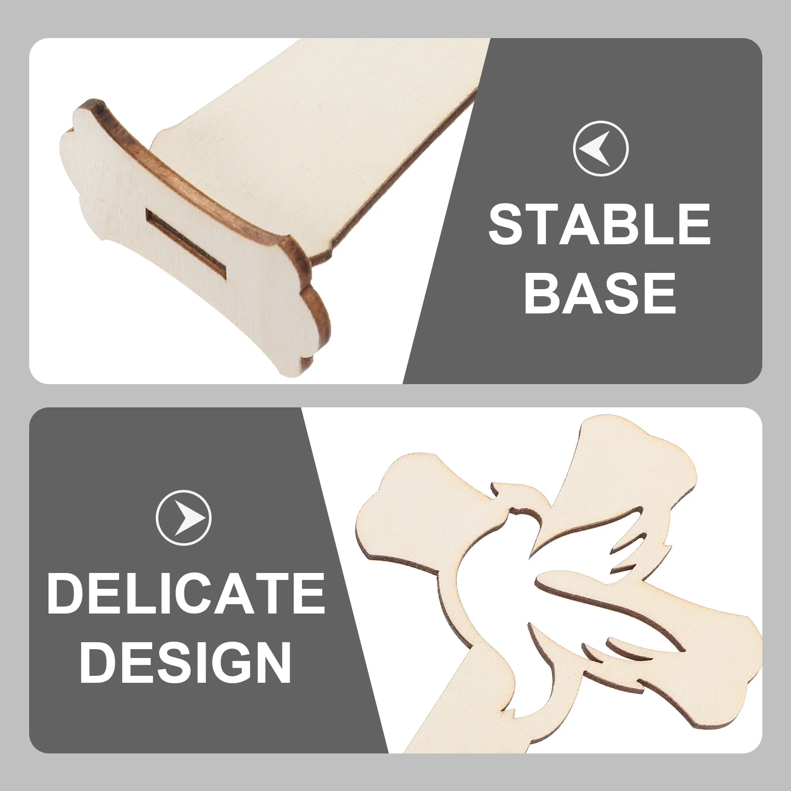 

10Pcs Wood Cross Ornament Exquisite Design Interior Decor DIY Craft Gift for Christians Wooden Cross Wooden Ornament