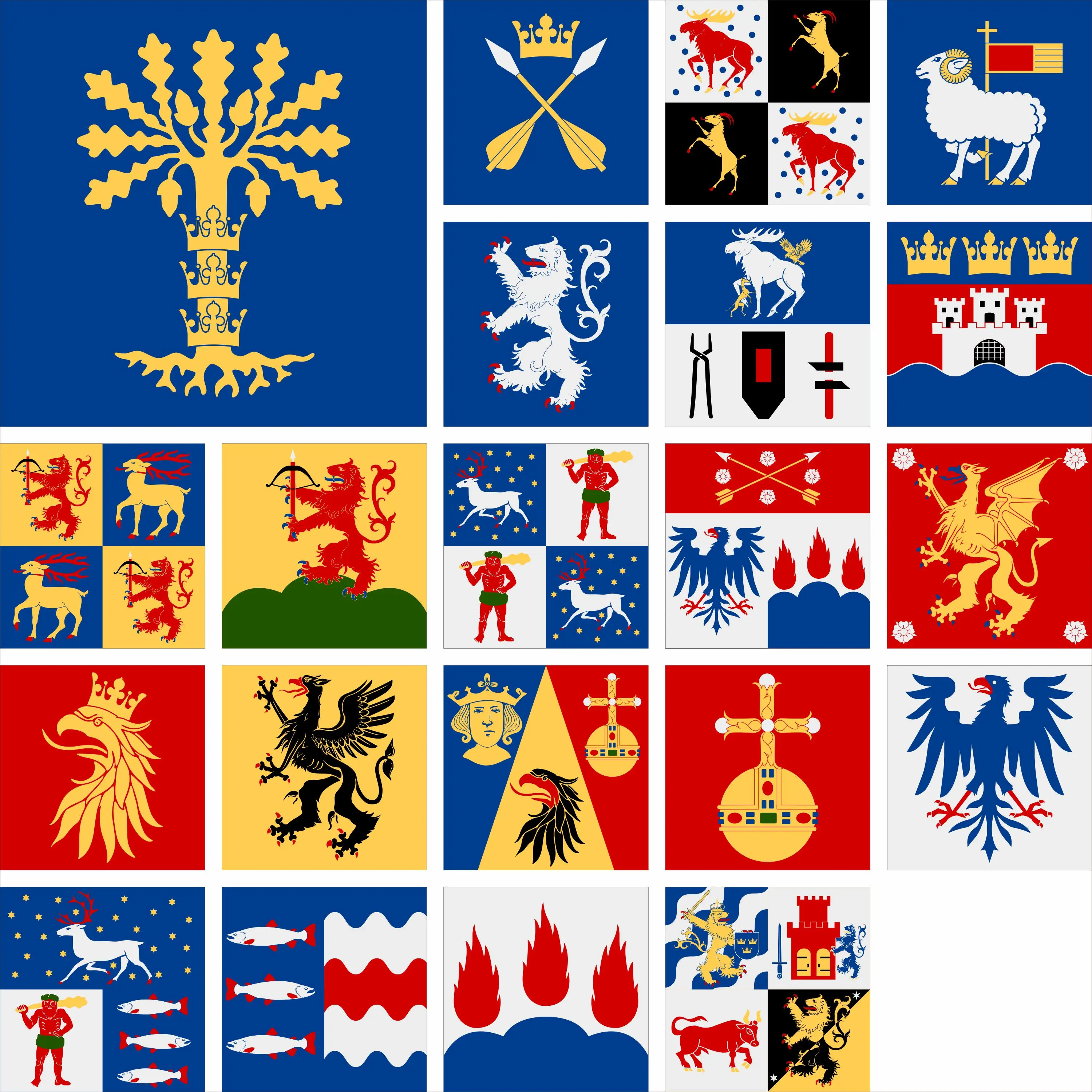 Sweden Blekinge County flag Dalarna and Gotland banner 4x4ft Double sided printing Sweden 21 Square County Flags