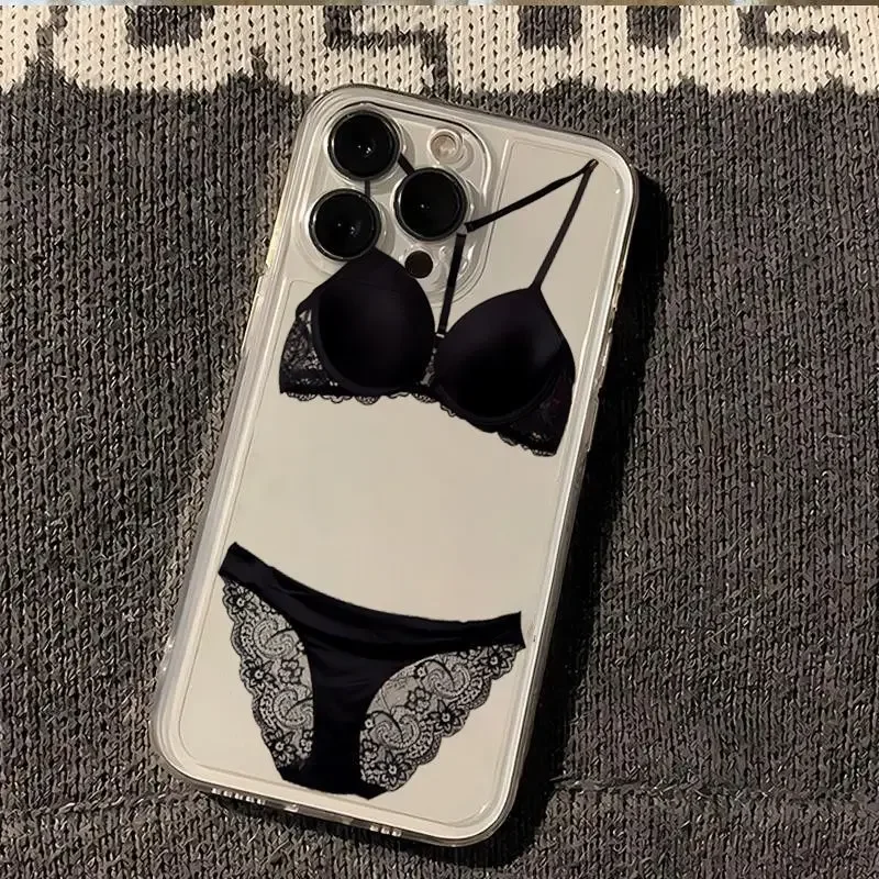 Suitable for iPhone 16 phone cases 15 14 13 12 PROMAX 7 8 PLUS X XR XS MAX sexy underwear soft silicone anti drop and shockproof