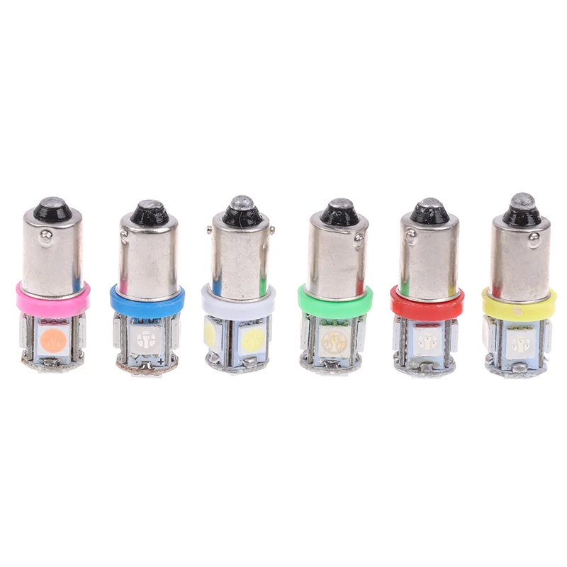 Ampoule d'indicateur de voiture BA9S 5050 5SMD LED DC12V, ampoule à vis bricolage, auto, camion, moto, ampoules de signal d'iode, 5 pièces