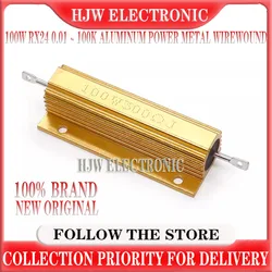 Resistor Wirewound de alumínio, metal do poder, 100W, Rx24, 0,01 a 100k, 0,1 0,5 1 1,5 2 6 8 10 20 100 150 200r 300r 1k 10k ohm