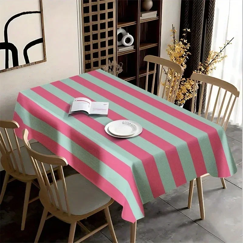 Multi-size available modern light green striped tablecloth. 1 piece. Flexible and versatile, not left unused yzb