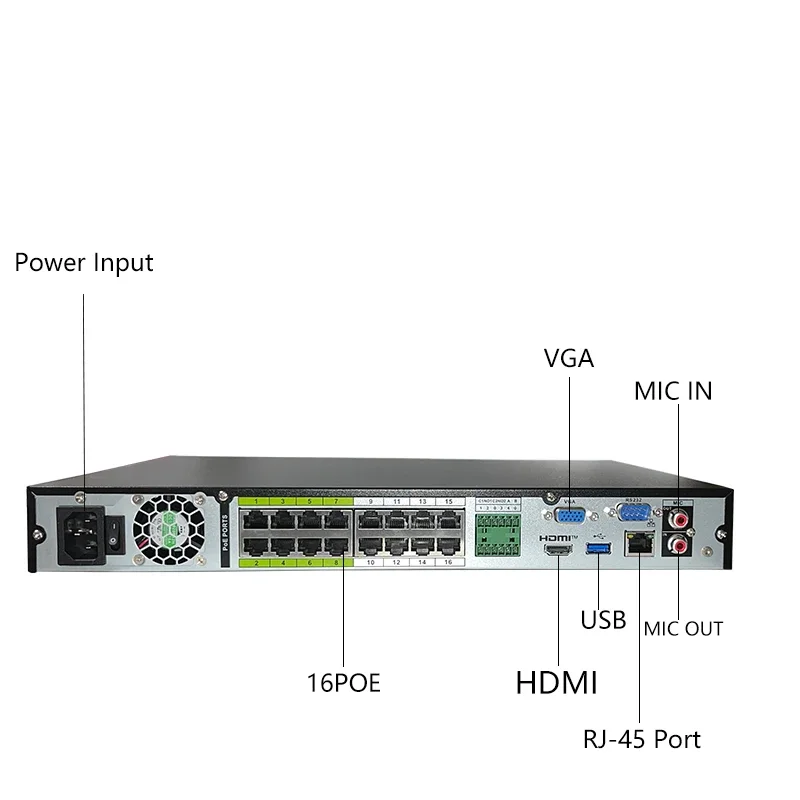 داهوا الأصلي NVR4208-8P-EI NVR4216-16P-EI NVR4232-16P-EI 8CH/16CH/32CH 1U 8/16PoE 2HDDs WizSense AI شبكة مسجل فيديو