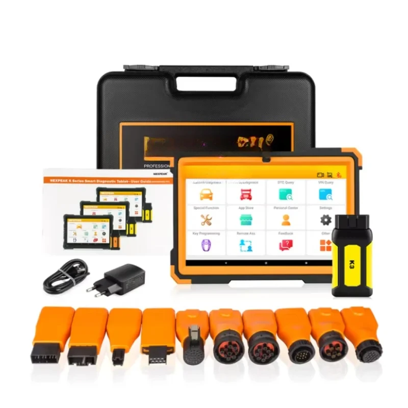 NEXPEAK K3 12 В + 24 В 2 в 1 Автомобильная система Диагностические инструменты Сканер Obd2 2023 Новая версия автомобиля и грузовика Полностью черный Ce 12 В 24 Вт fa