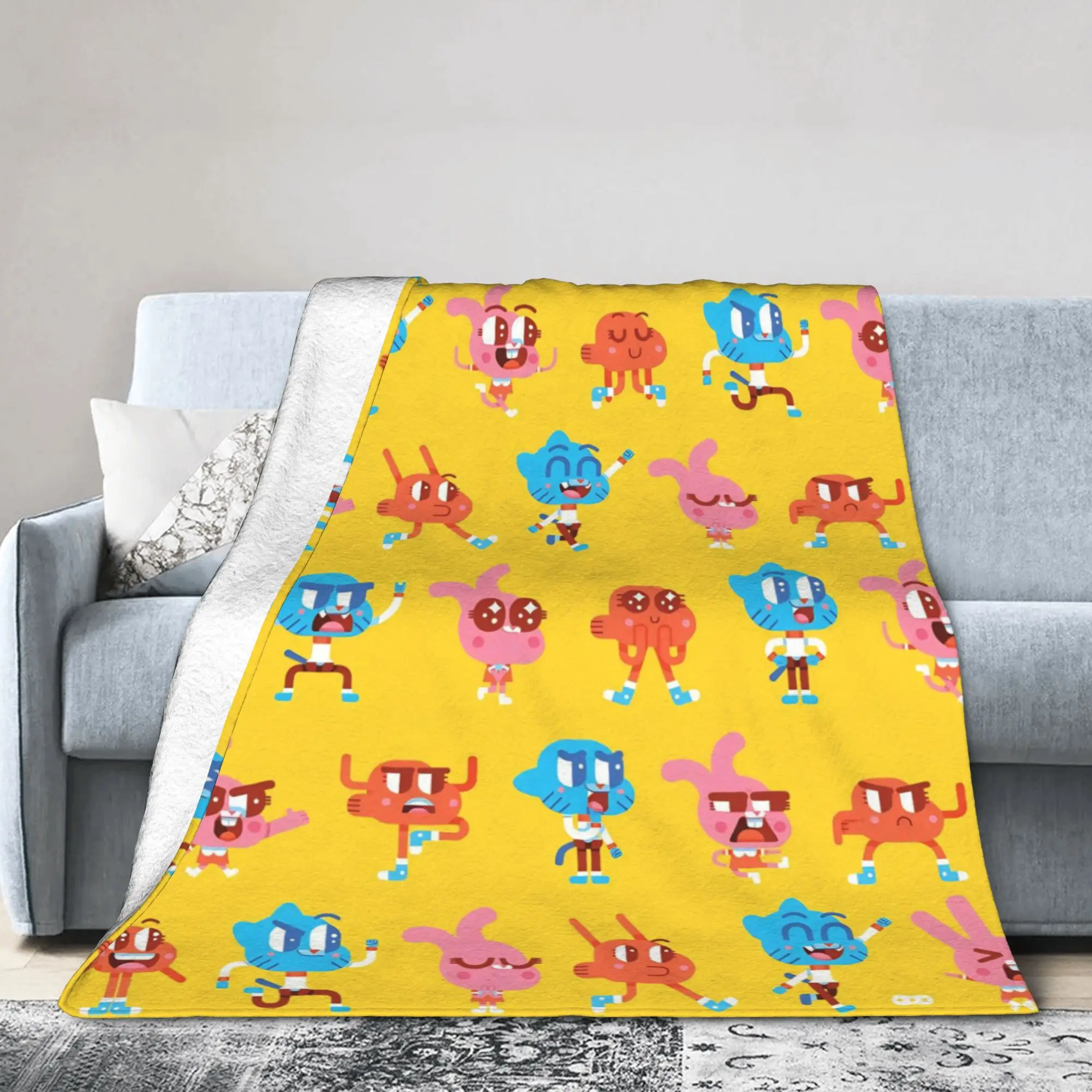 Anaise Gumballs Darwins Flannel Throw Blanket Amazings Gumballs Blankets for Home Office Warm Plush Thin Quilt