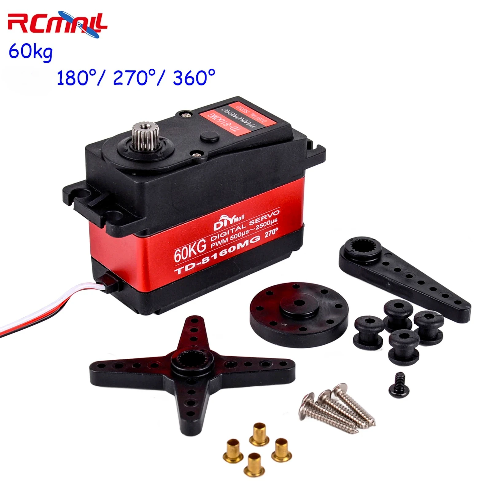 TD-8160MG Digital Servo 60kg Steering Gear High Torque Servo Motor for Robot RC Steering Car Ship Model 1:5 Servo