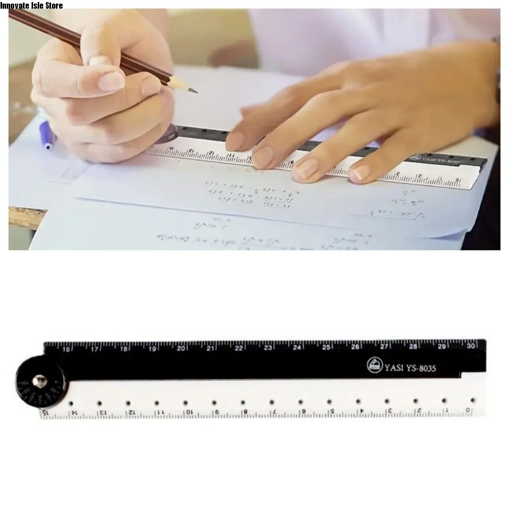 Creative Black And White Folding Ruler Plastic Measuring Straight Ruler Bookmark Multifunctional Scale Ruler Student