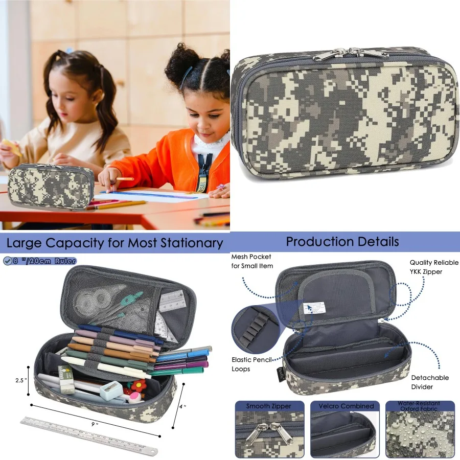 

FlowFly большой вместительный пенал для мальчиков и девочек, многофункциональный чехол для ручек на молнии, мягкая портативная сумка-карандаш для школьных подростков