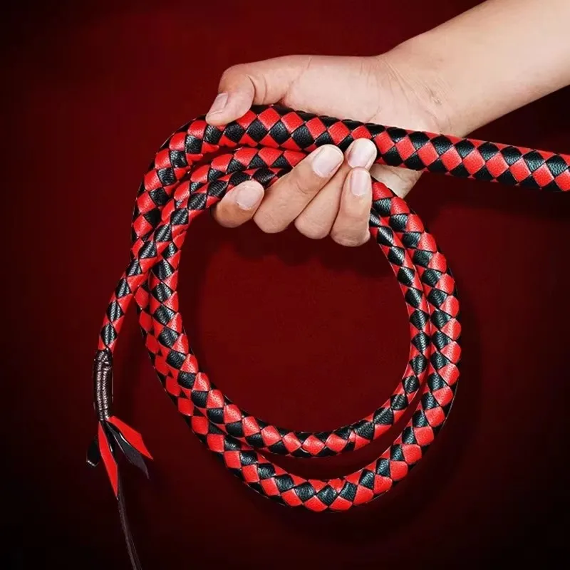 186cm Genuine Leather Bull Whip - Heavy-Duty Horse Whip for Equestrian Riding, Training & Cattle Driving