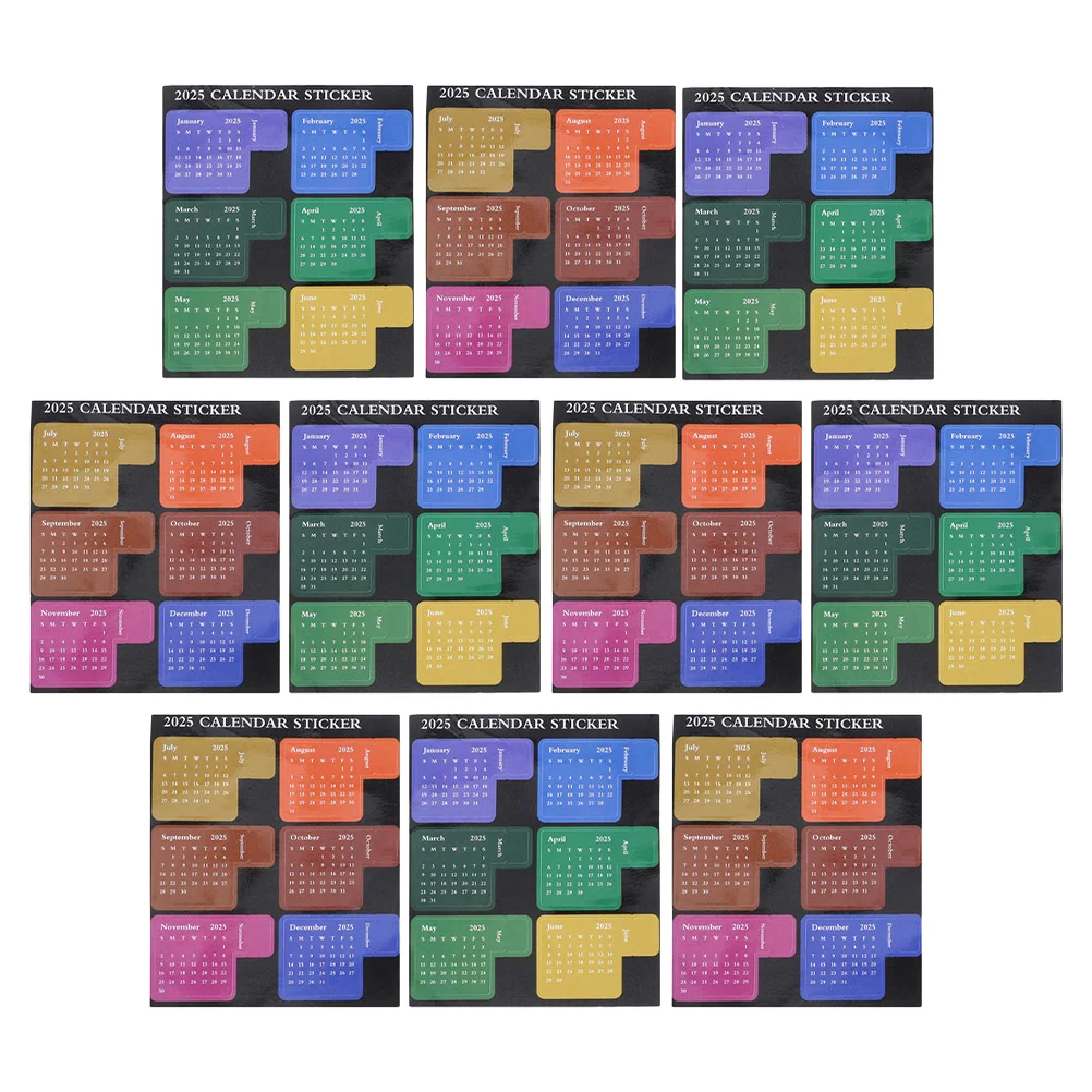 

10 Sheets 2025 Planner Tags Calendar Markers Labels Stickers Decals Date Monthly