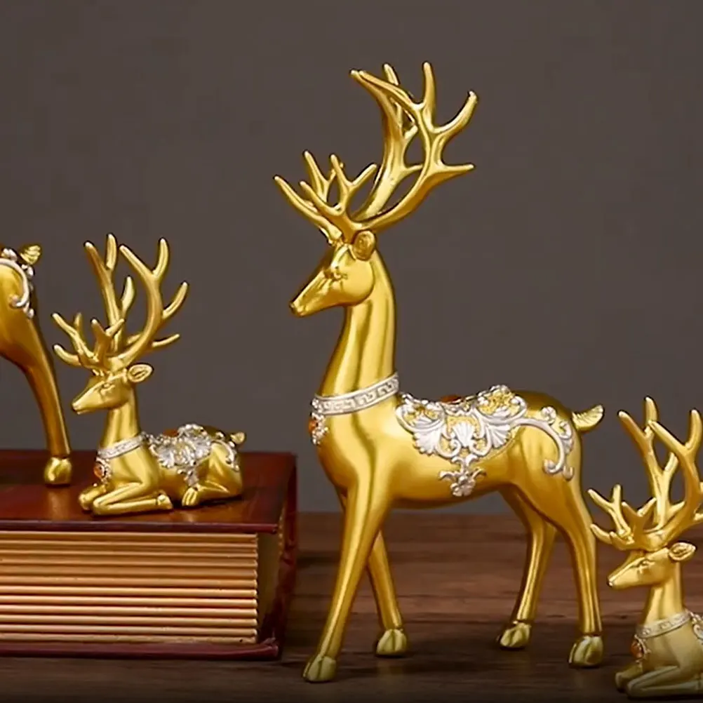 

1 Set Of Resin Statues Desktop Ornaments Xmas For Home Office Garden Decor Party Supplies Photography Props